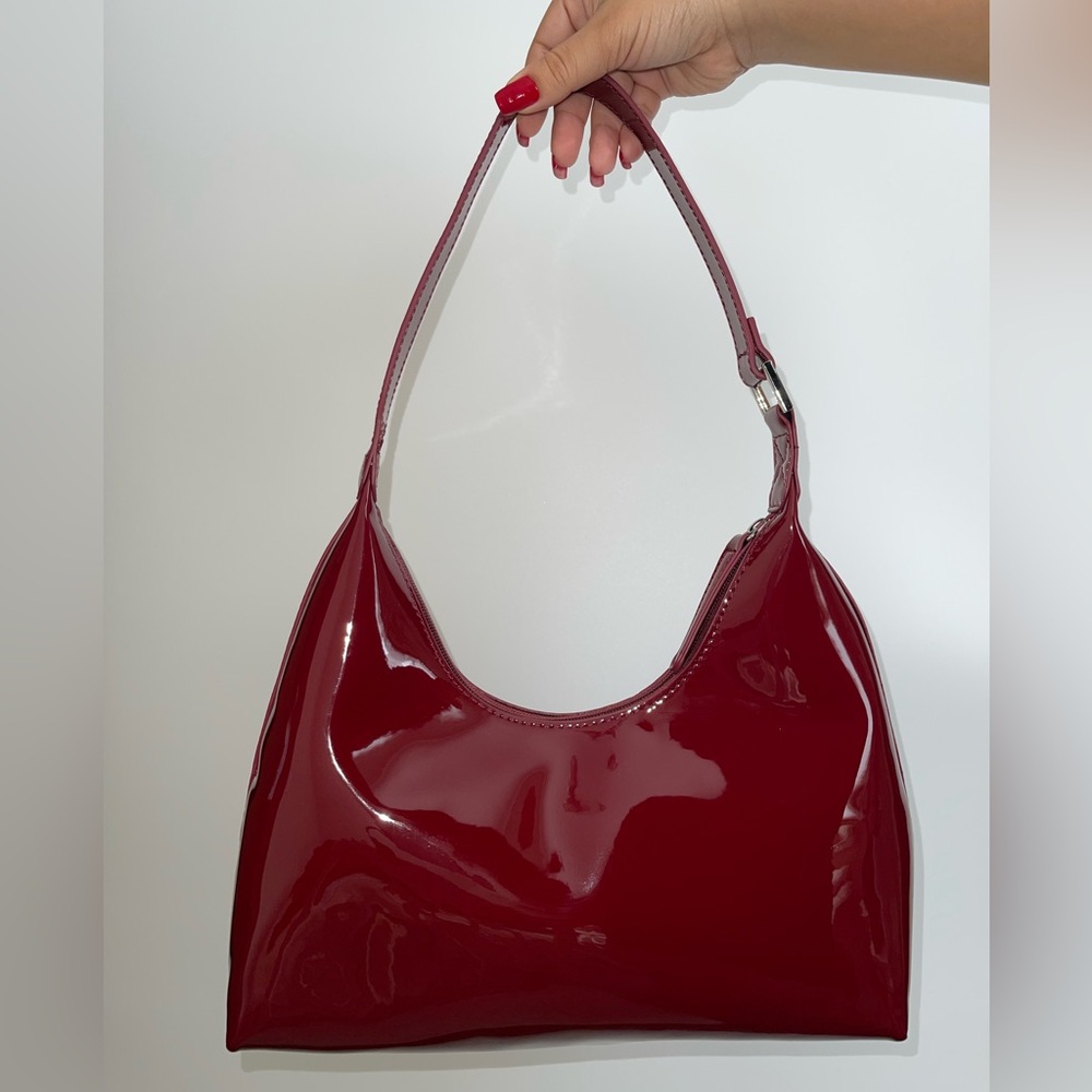 Glossy Burgundy Shoulder Bag